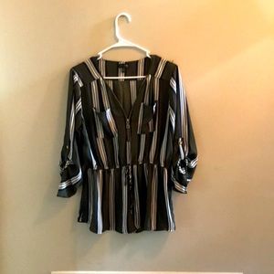 Green striped blouse!